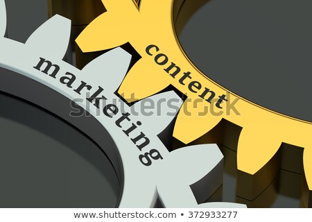 ストックフォト: Interactive Marketing On The Golden Metallic Gears