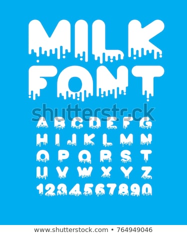 Milk Liquid Font Dairy Alphabet Viscous Letters Сток-фото © MaryValery