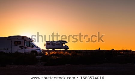 Stockfoto: Campervan On Sunset