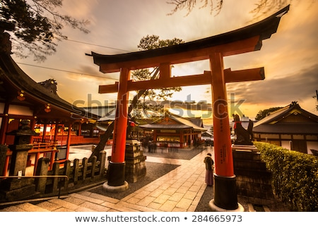 Stock fotó: Lantern In Fushimi Inari Taisha Shrine Kyoto Japan