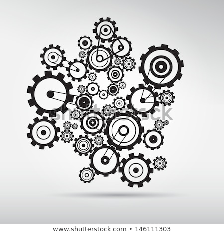 Foto stock: Gears And Cogs Blue Business Background