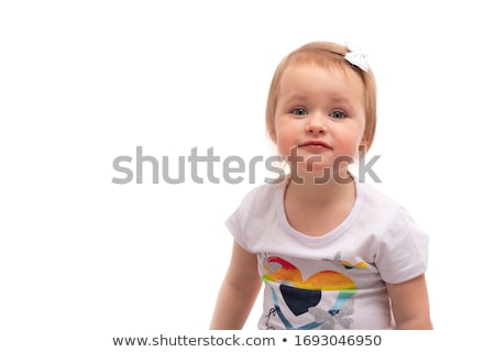 Foto stock: Closeup Portrait Of Pretty Blonde Girl Looking At Camera