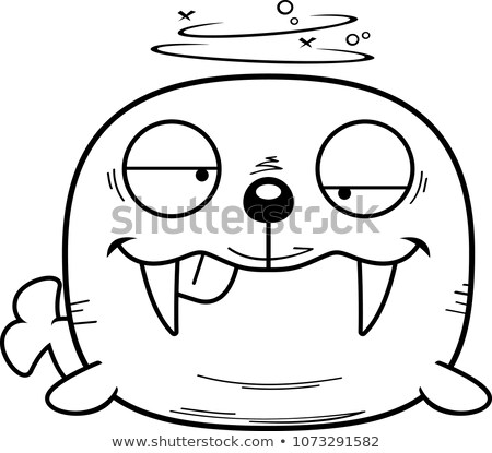 Foto stock: Drunk Cartoon Walrus