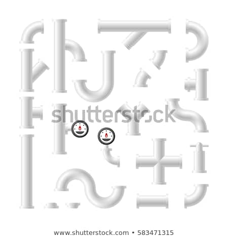 Zdjęcia stock: Set Of 3d Plastic Pipes And Connectors Vector Illustration