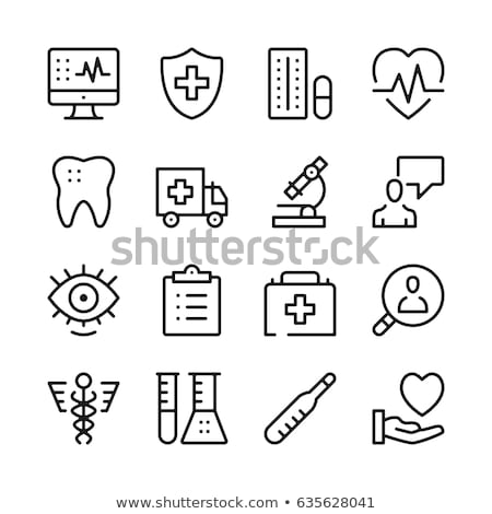 Stock foto: Medical Equipment Microscope Vector Thin Line Icon