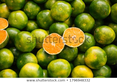 Stock photo: Orange Mandarins With Green Leaves