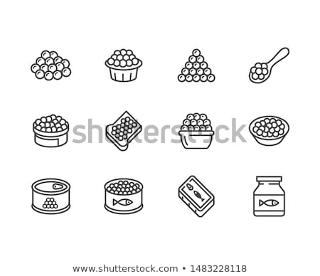 Stockfoto: Caviar In Tin Icon Vector Outline Illustration