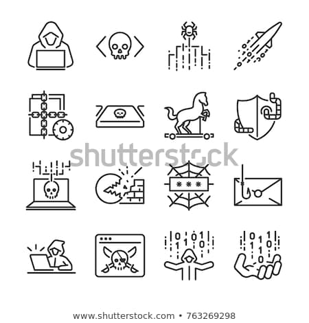 Zdjęcia stock: Computer Hacker Icon Vector Outline Illustration