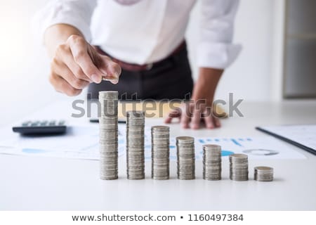 Stok fotoğraf: Business Accountant Or Banker Businessman Calculate And Analysi