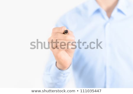 Stock foto: Business Man Draw With Marker On Empty Space