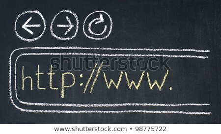 [[stock_photo]]: Chalk Drawing Of Browser With Address Window