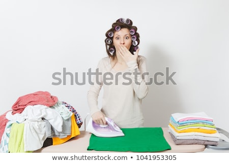 Stok fotoğraf: Housewife With Curlers