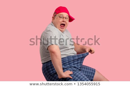 Foto stock: Overweight Man And Regular Weight Man Over White
