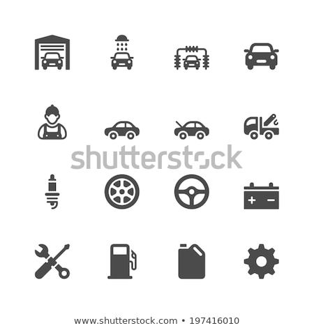 Сток-фото: Wrench And Tire - Service Station Icon
