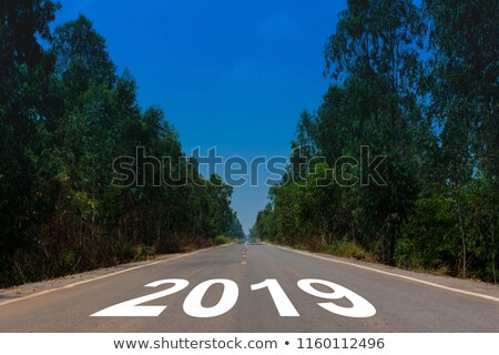 Foto stock: Road Block Ahead Message On The Highway Lane