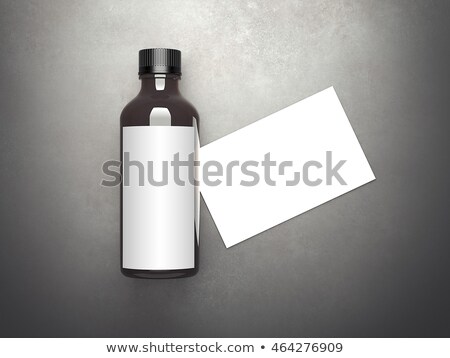 Foto stock: Brown Bottle With Blank Business Card 3d Rendering