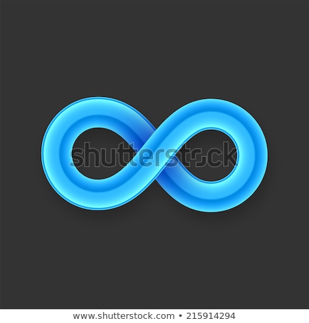 商業照片: Blue Infinity Symbol Icon From Glossy Wire With Shadow