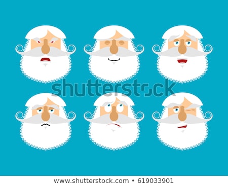 Zdjęcia stock: Old Man Winks Emoji Senior With Gray Beard Face Happy Emotion I