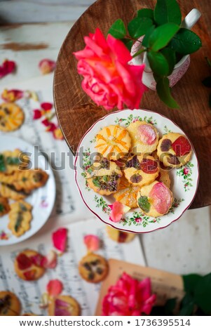 Floral Petals Sour Cream Cookiesstyle Vintage Сток-фото © zoryanchik