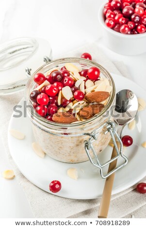 Stock fotó: Overnight Oats With Cranberry And Almond