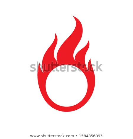 Zdjęcia stock: Fire Or Flame In Circle Simple Logo Vector Illustration Isolated On White Background
