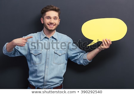 Foto stock: Student With Pointing Hands Concept