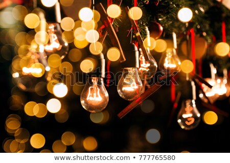 Stockfoto: Lamp With Transparent Glass Beads And Branches