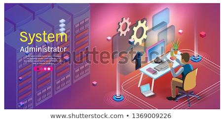 Foto d'archivio: System Administration Concept Vector Illustration