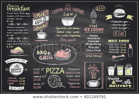 ストックフォト: Fast Food Menu On A Black Board