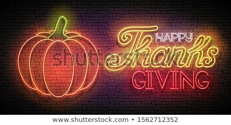 Stock foto: Glow Greeting Card With Thanksgiving Sale Inscription