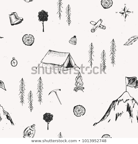 Stok fotoğraf: Adventure Seamless Pattern Vector