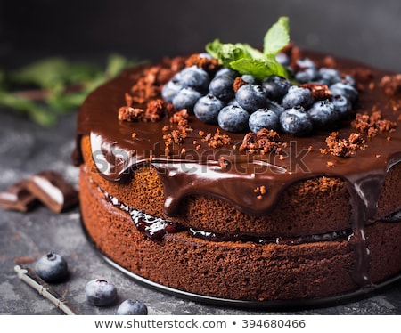 Zdjęcia stock: Close Up Of Birthday Cake With Strawberries