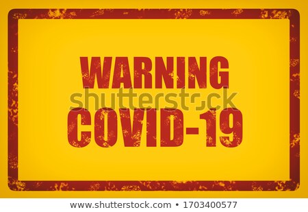 Yellow Virus Hazard Sign With Sars Cov Text Foto stock © Maridav