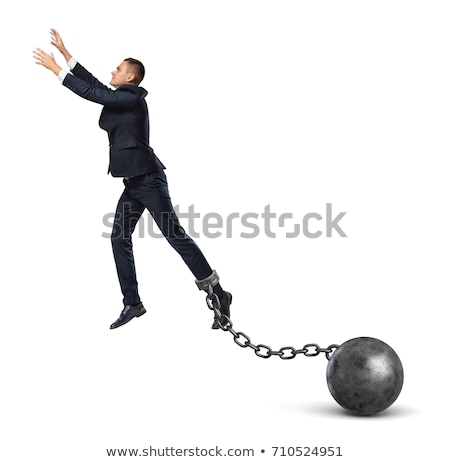 ストックフォト: Prisoner With A Huge Metal Ball