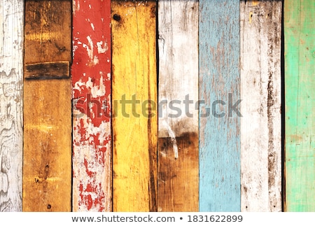 Stock photo: Old Cracked Paint On Wooden Wall Grunge Background