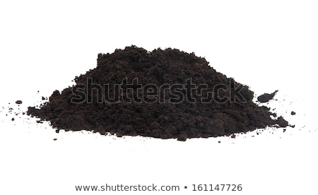 Stock foto: Pile Of Black Garden Top Soil Over White Background