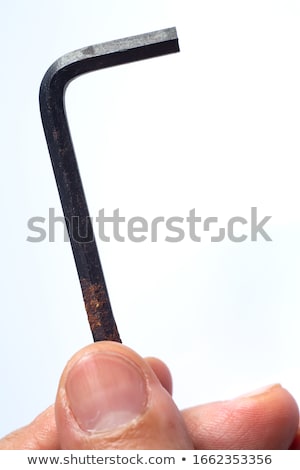 Foto stock: Silver Steel Hexagonal Screw Tool Objects Macro