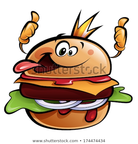 [[stock_photo]]: Cartoon Burger King Making A Thumbs Up Gesture