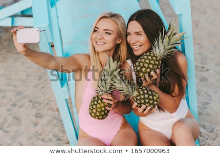 Zdjęcia stock: Two Young Women On Beach