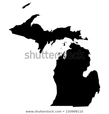 Stockfoto: Map Of Michigan With Icons