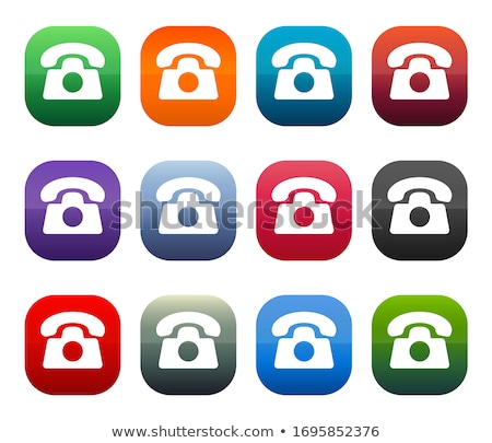 Foto stock: Telecom Communication Red Vector Button Icon Design Set