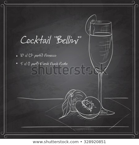 Foto d'archivio: Cocktail Belini On Black Board