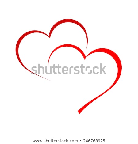 Stock photo: Two Hearts Red Background