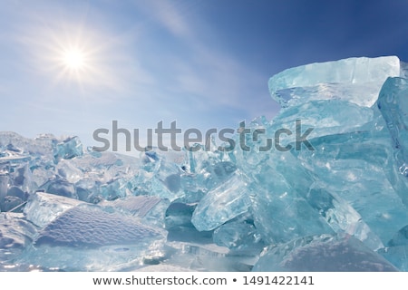 Foto stock: Ice Floe On Background Winter Sunny Landscape