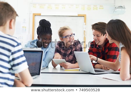 Сток-фото: Group Of Teenagers Studying Together