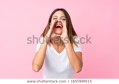 Сток-фото: Brunette Girl Screaming