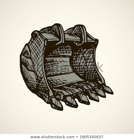 Stok fotoğraf: Mining Shovel In Rock Hand Drawn Outline Doodle Icon