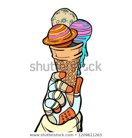 Stock photo: Astronaut Holds The Universe In His Hands Like Ice Cream