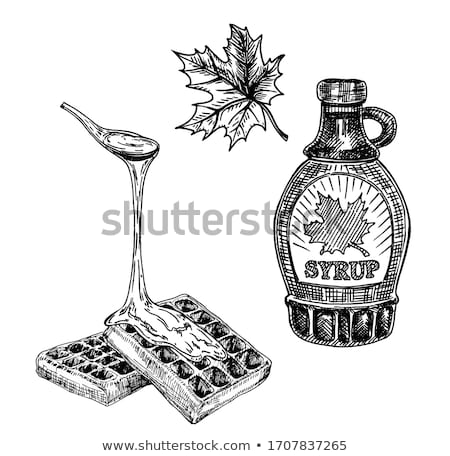Stockfoto: Vector Waffle With Maple Syrup