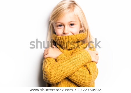 Foto stock: A Cute Girl 5 Year Old Posing In Studio With Frozen Look